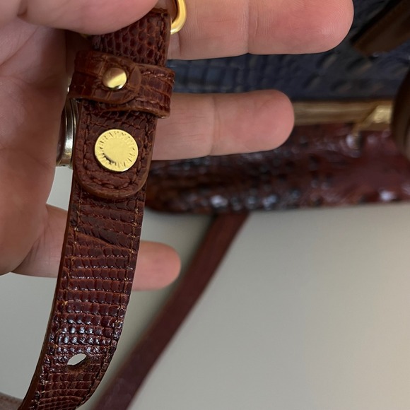 Brahmin Duxbury Medium Satchel Bag in Blue and Pecan - Picture 7 of 8